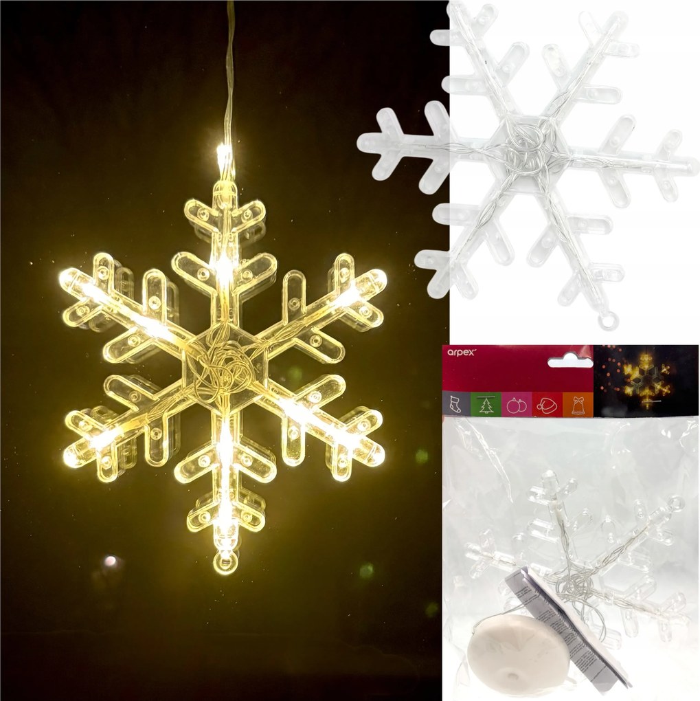 LED-es karácsonyi hópehely világító hópehely karácsonyi fények Hópehely 01