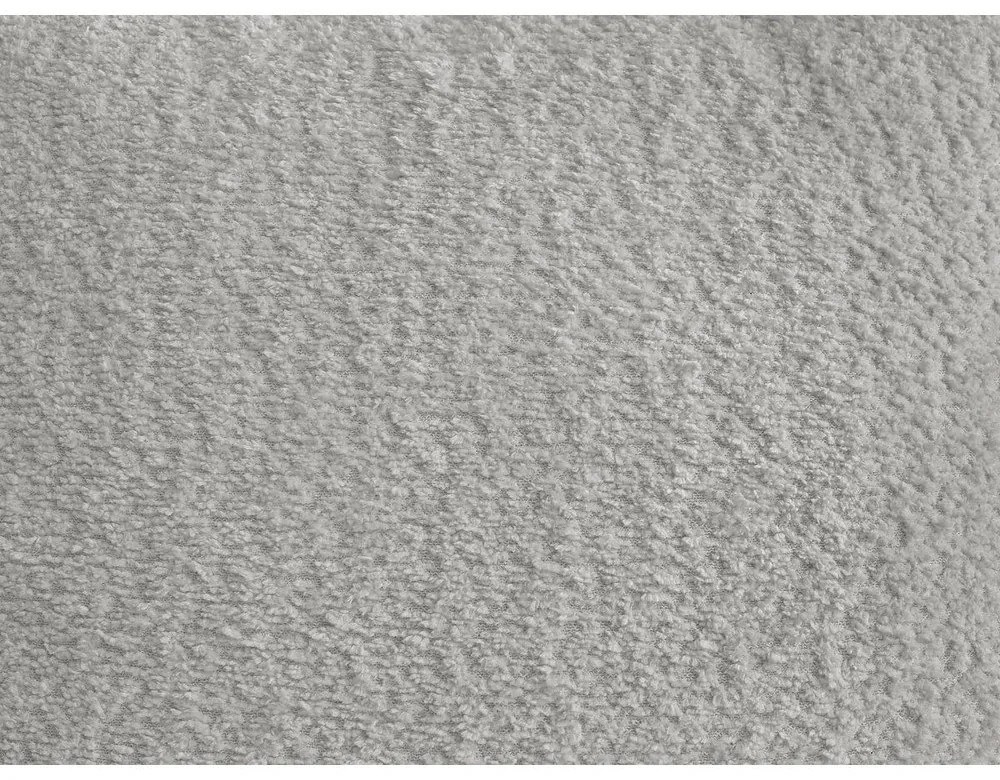 Világosszürke buklé kinyitható-tárolóhelyes sarokkanapé (jobb oldali-heverő résszel) Roxelane – Bobochic Paris