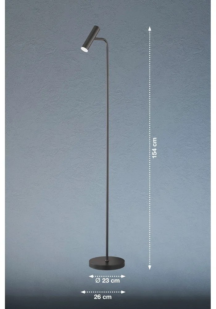 Fekete LED dimmelhető állólámpa (magasság 154 cm) Stina – Fischer &amp; Honsel