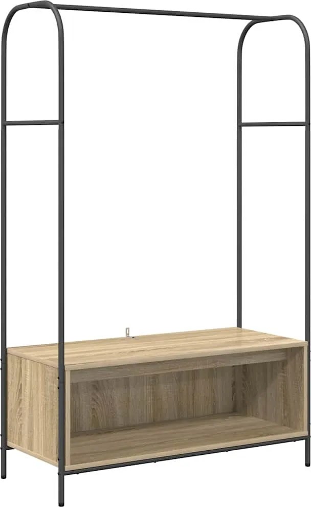 vidaXL Ruhafogó tárolóval Barna Tölgy 100 x 44 x 160 cm Faanyag