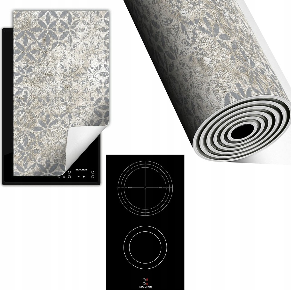 Indukciós Védőszőnyeg Konyhapult 30x52 szürke mozaik
