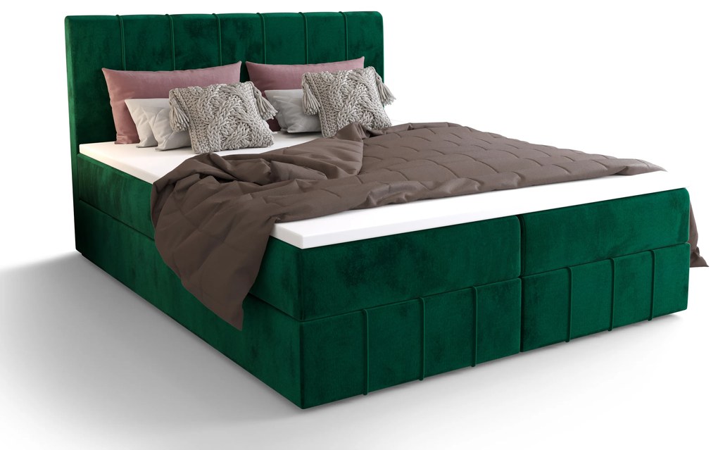 Franciaágy  Boxspring 140 cm Barack (oliva) (matraccal és tárolóhellyel). 1046383