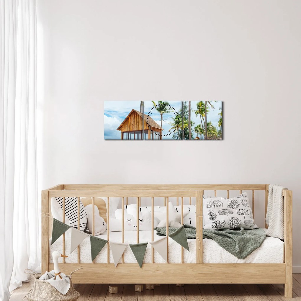 Kép - Tengerpart (órával) (90x30 cm)