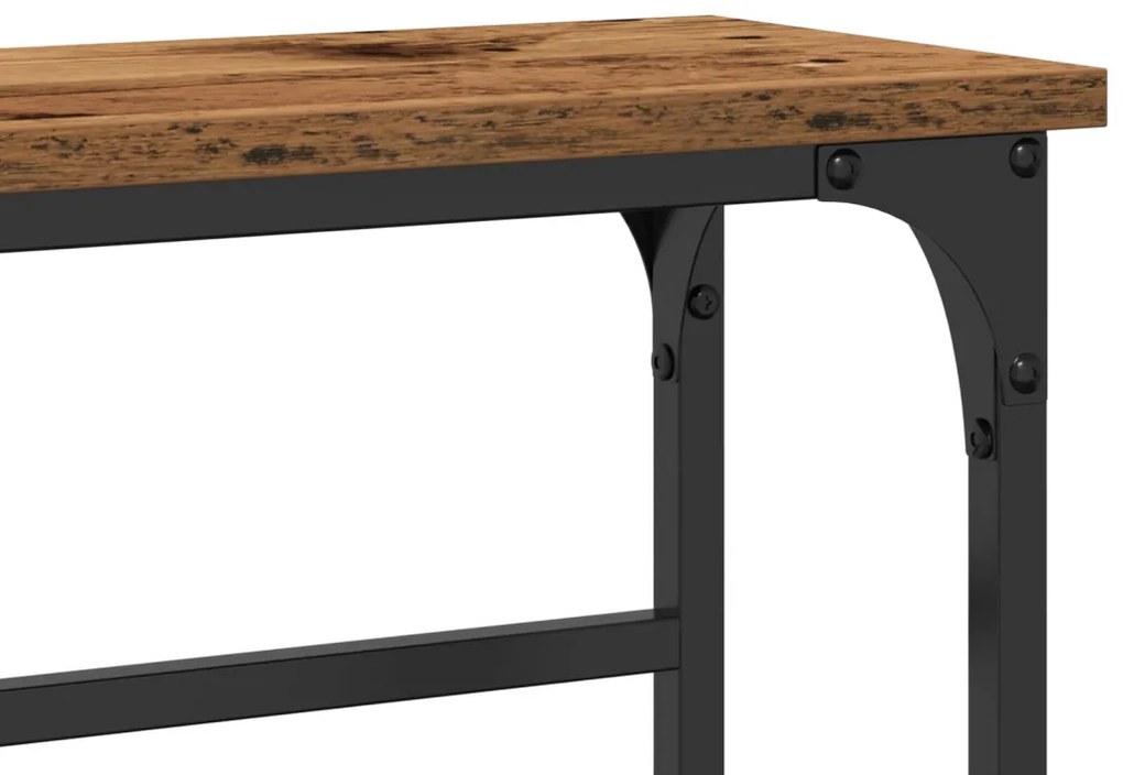 vidaXL Konzolasztal Régi Fa 75x19,5x75 cm Műgyanta és Acél