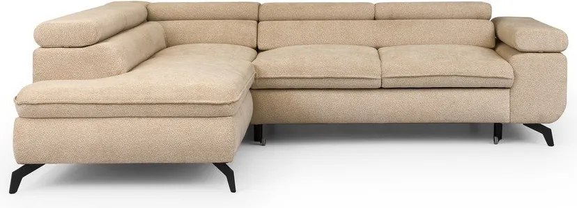 Bézs zsenília sarokkanapé (bal oldali-L alakú) Marbeya – Ropez