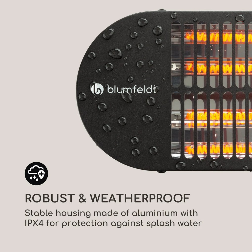 Blumfeldt Gold Bar 2000 Swing, infravörös hősugárzó, 2000 W, 60° forgás