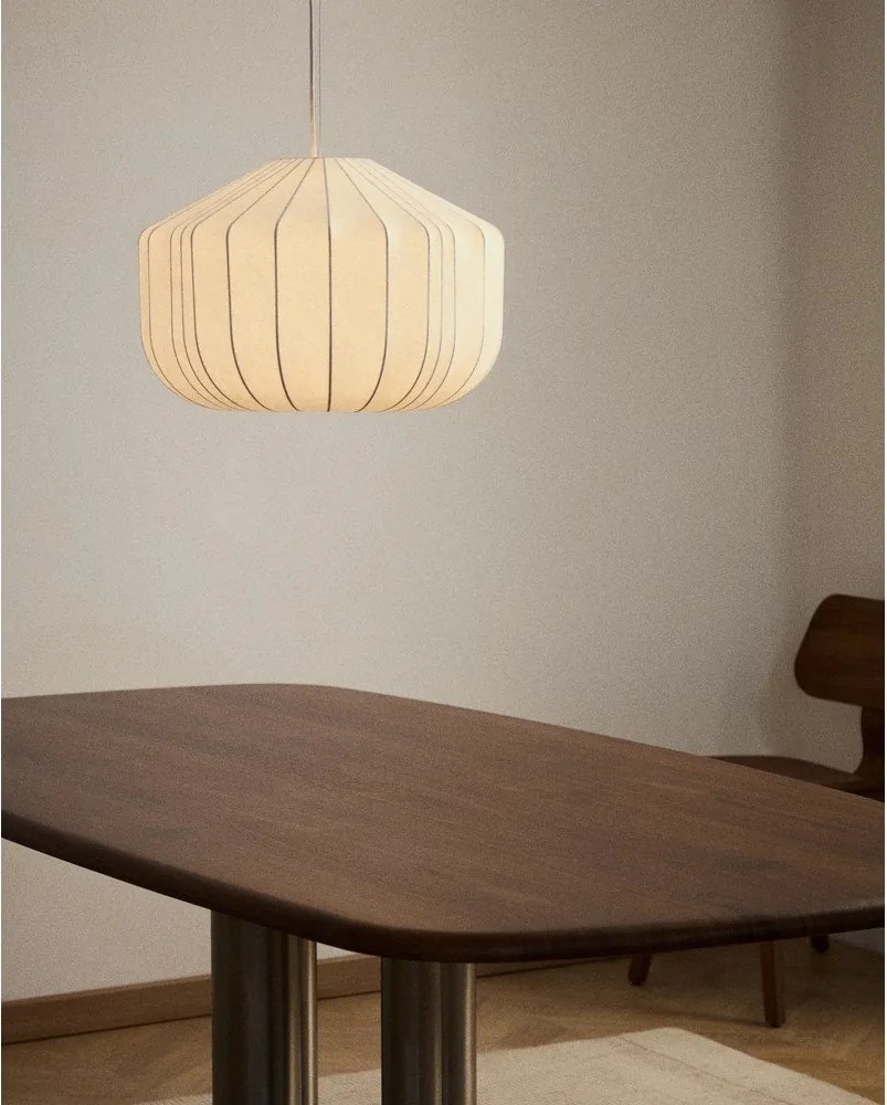 Fehér mennyezeti lámpa textil búrával ø 51 cm Somar – Kave Home