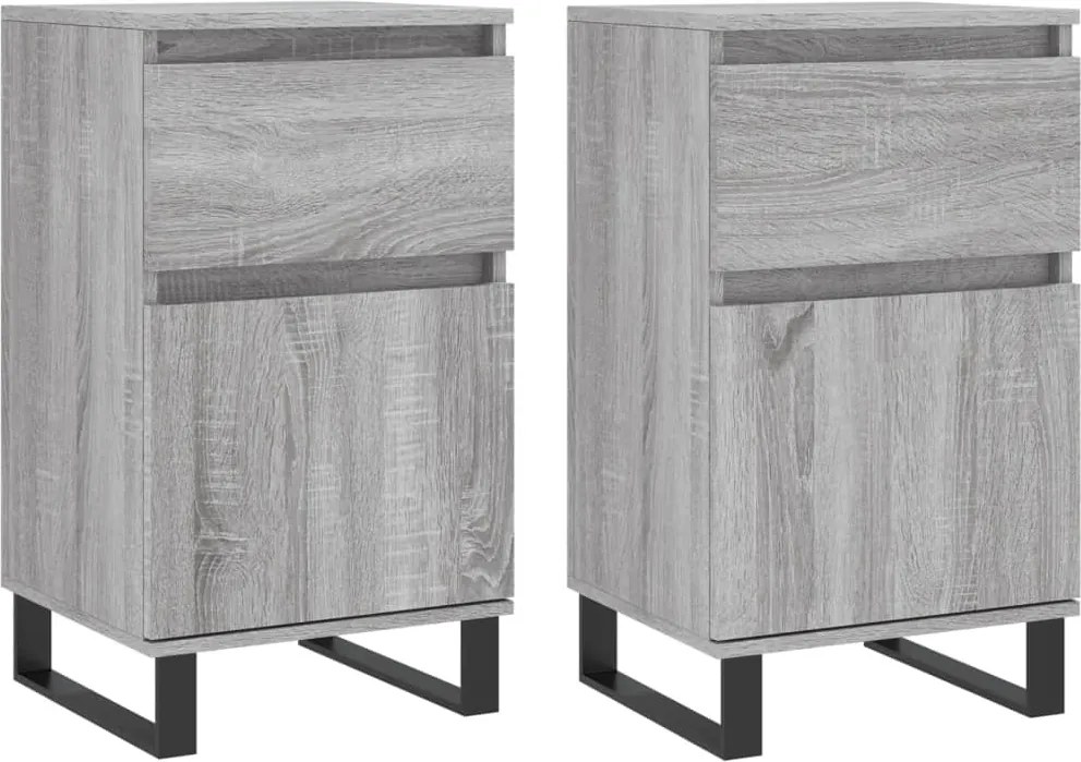 vidaXL 2 db szürke sonoma színű szerelt fa tálalószekrény 40x35x70 cm