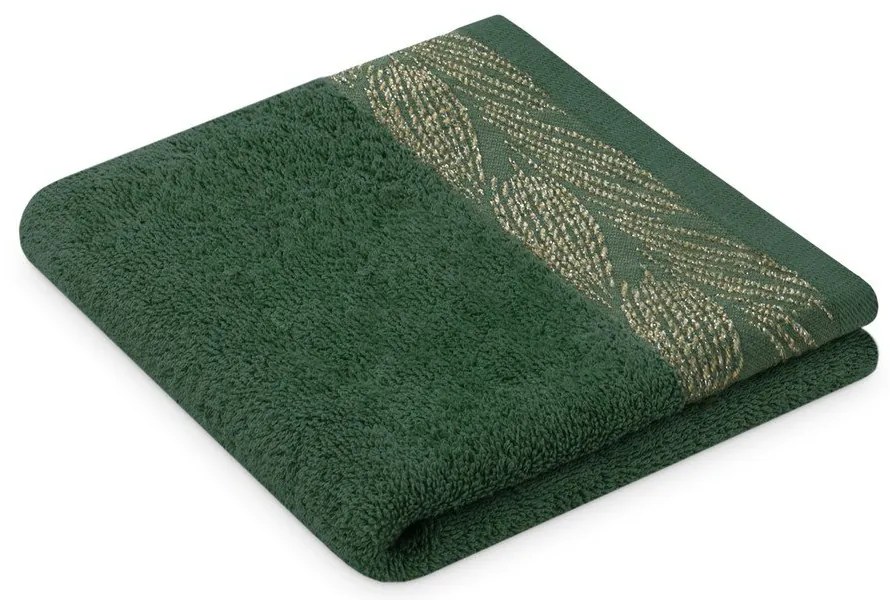 Zöld frottír pamut törölköző és fürdőlepedő készlet 6 db-os Allium – Restilo