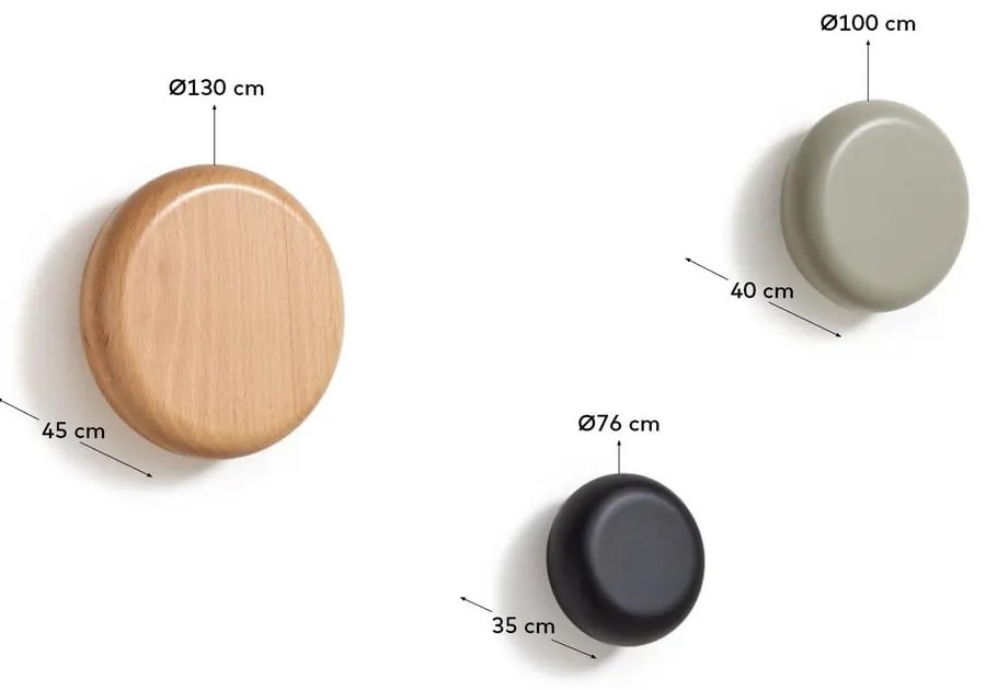 Fali fa akasztó szett 3 db-os Nadue – Kave Home