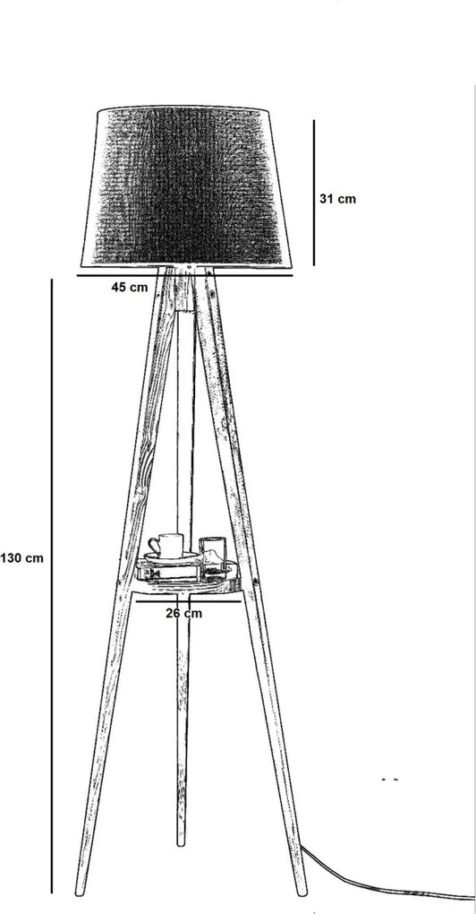 Fa állólámpa, Ø45 cm – TR534LUN2182
