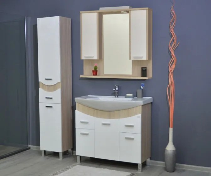 TMP ZX - SONOMA- fürdőszobai ÁLLÓSZEKRÉNY polcos - JOBBOS - 190 x 35 cm