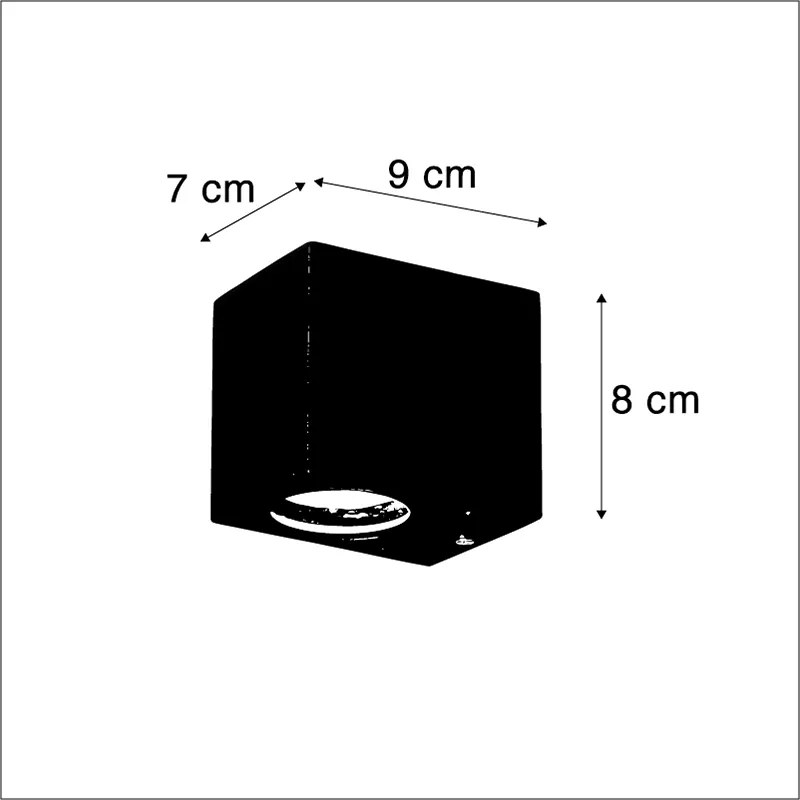 2 db modern fekete fali lámpa szett IP44 - Baleno