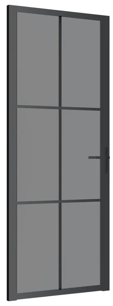 Fekete ESG üveg és alumínium beltéri ajtó 83 x 201,5 cm