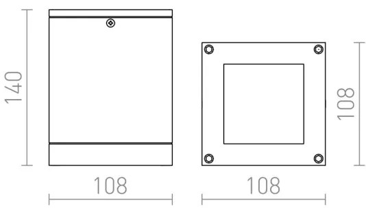 RED - Design Rendl-R10385 - Kültéri mennyezeti lámpa QUADRA 1xE27/75W/230V IP54