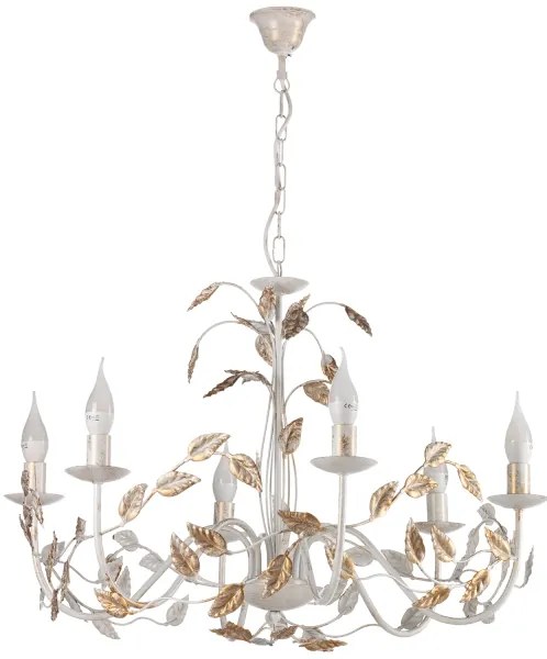 ONLI - Csillár láncon COLLANA 6xE14/6W/230V fehér/arany