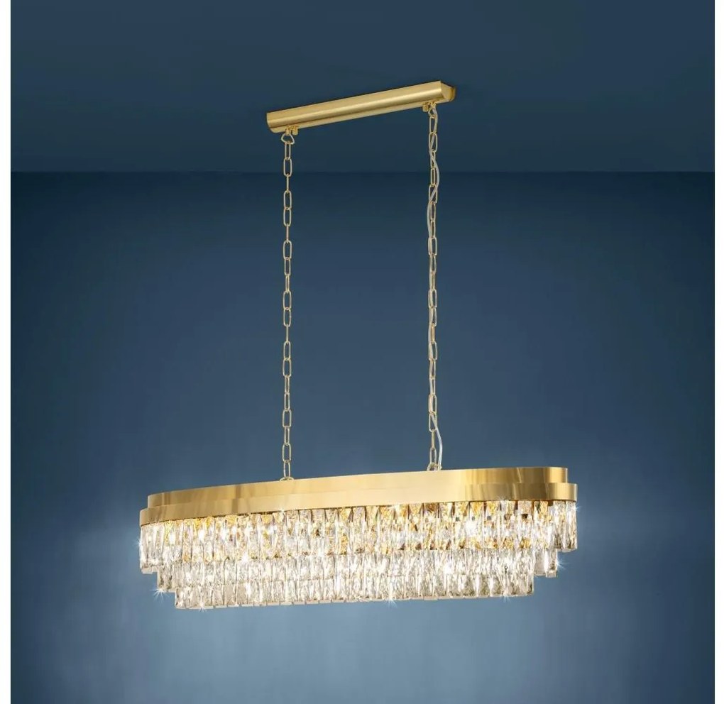 Eglo 39463 - Csillár láncon VALPARAISO 13xE14/40W/230V arany