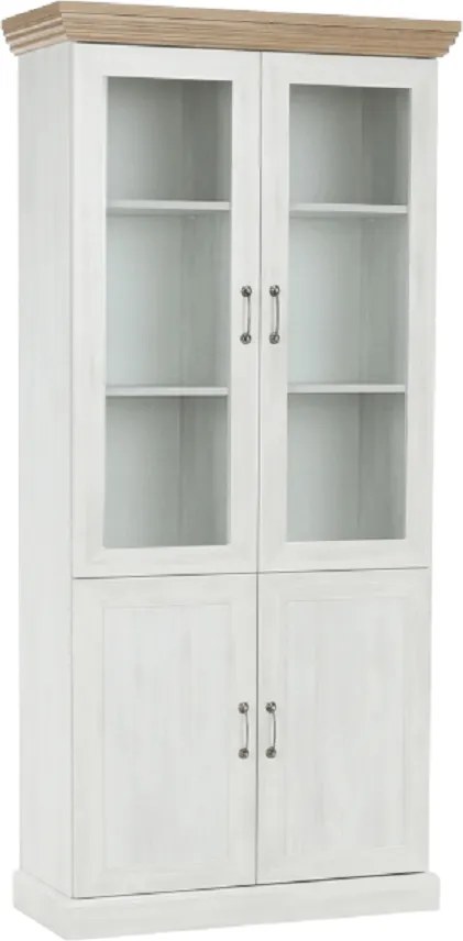 vitrines szekrény, északi sosna/vadtölgy, ROYAL W4D