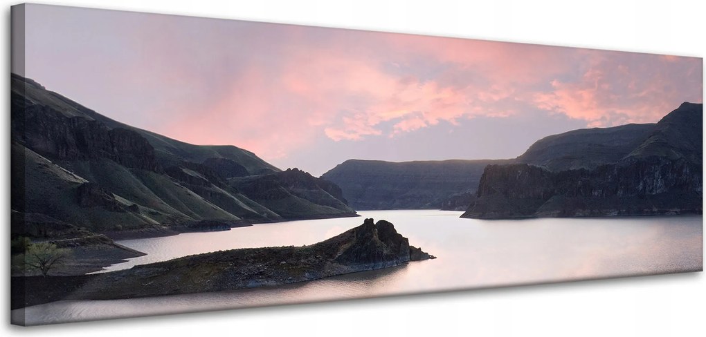 Vászonkép Természet Hegyek Víz Ég Virágok Növények 120x40