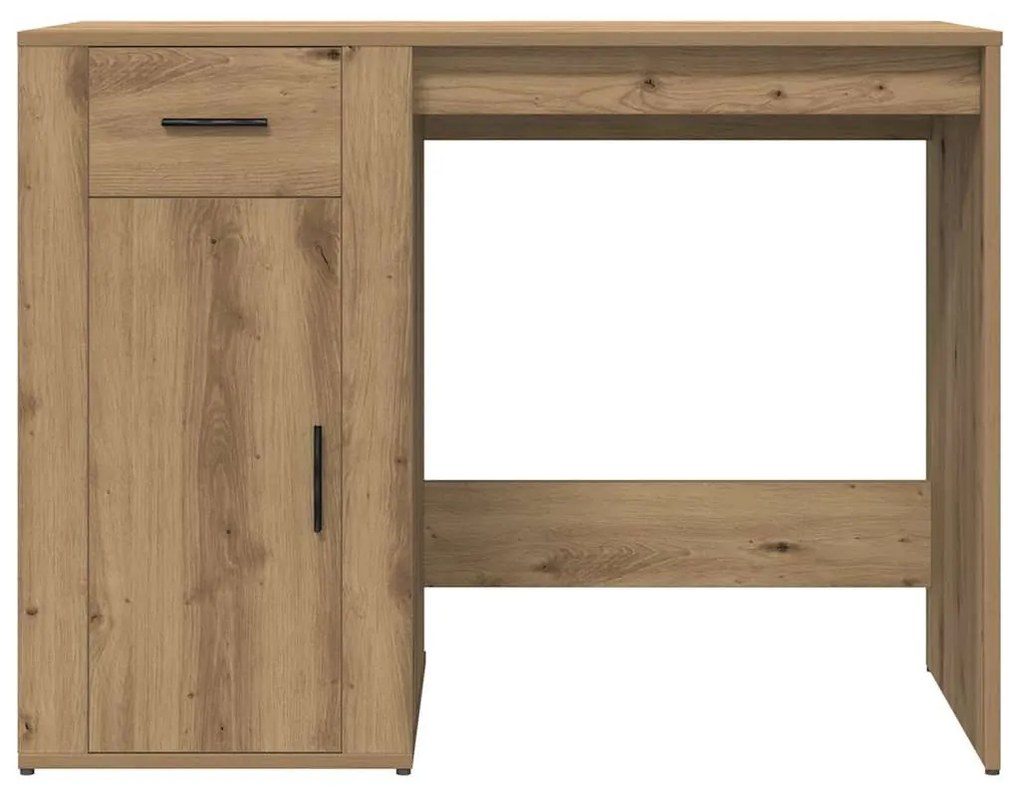 kézműves tölgy színű szerelt fa íróasztal 100 x 49 x 75 cm