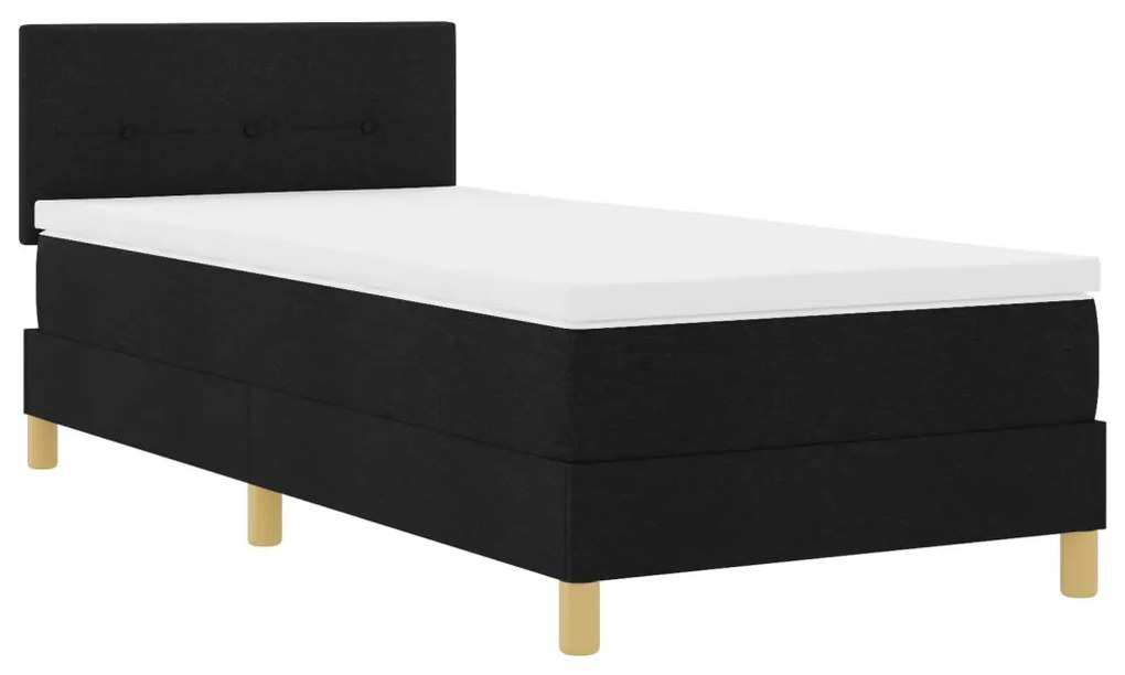 Box Spring Ágy matraccal Fekete 90x200 cm Szövet