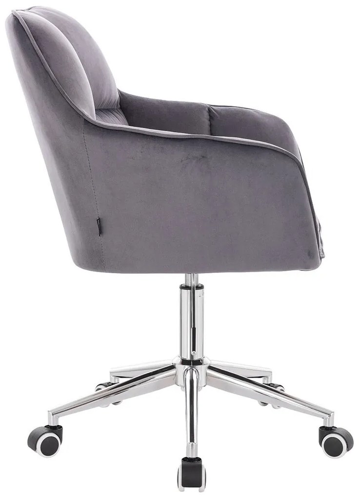 HR550K Grafit modern velúr szék krómozott lábbal