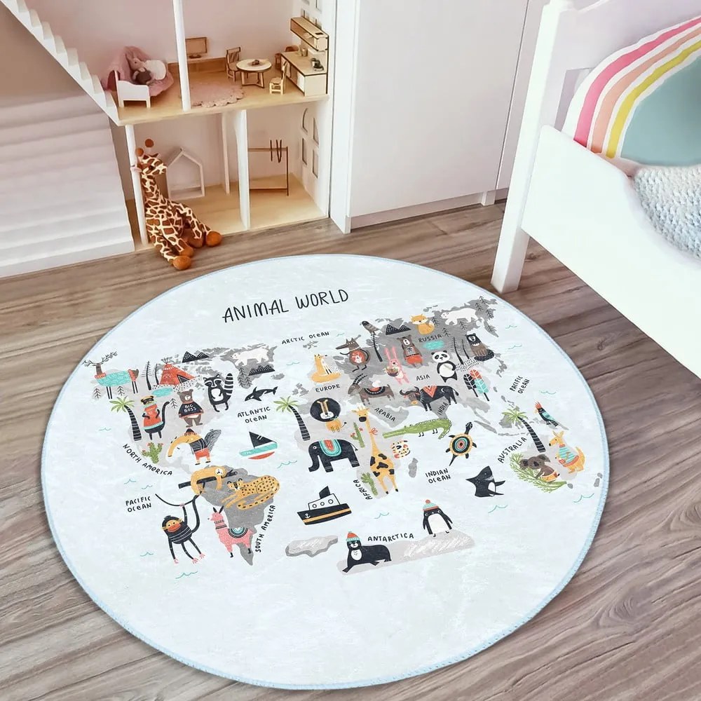 Világoskék gyerek szőnyeg ø 80 cm Comfort – Mila Home