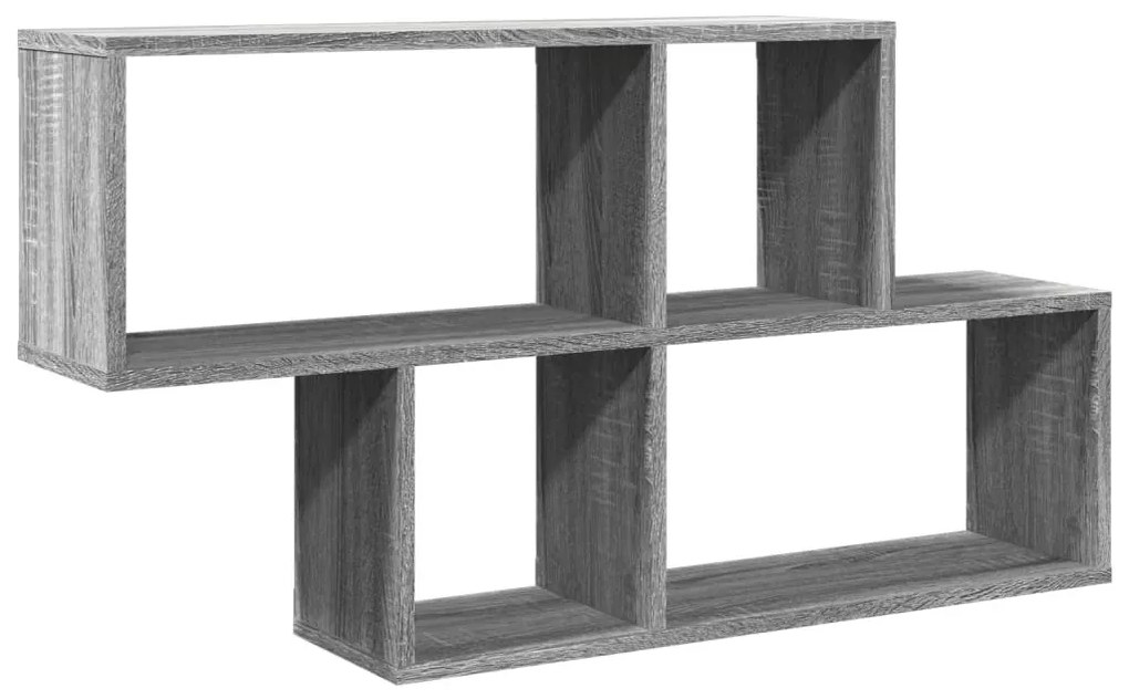 szürke sonoma színű szerelt fa fali polc 100 x 20 x 53 cm