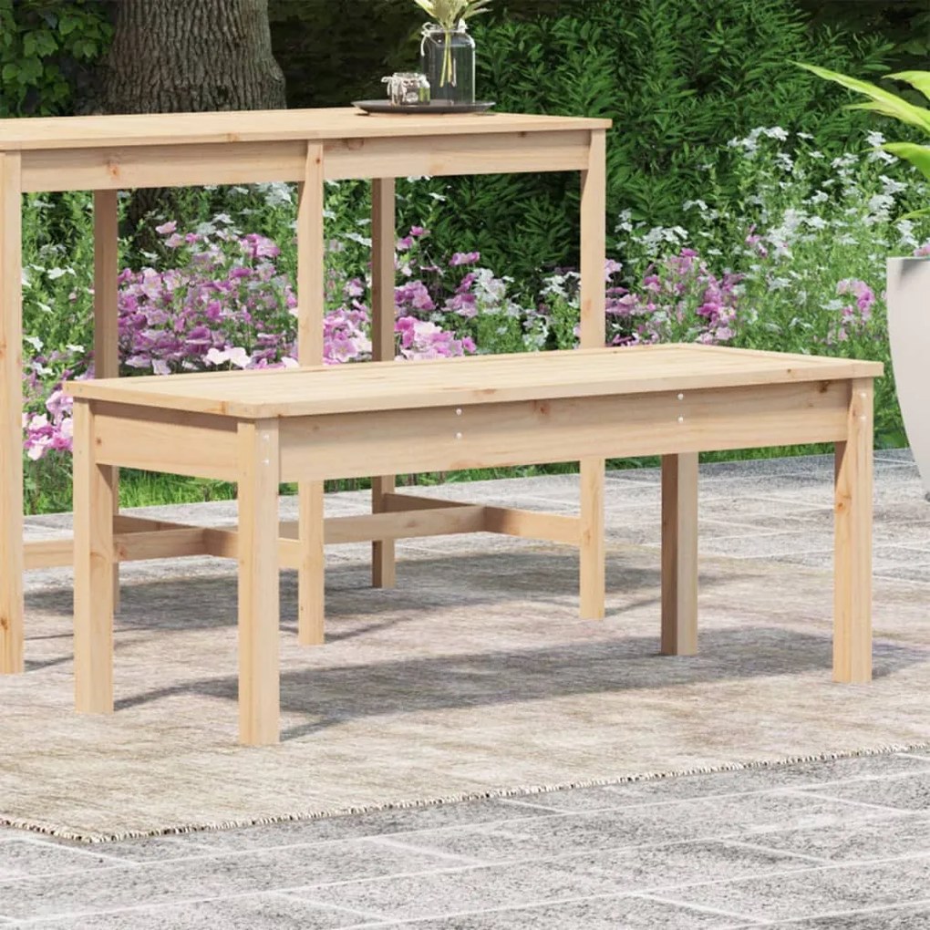 tömör fenyőfa kerti pad 109x44x45 cm