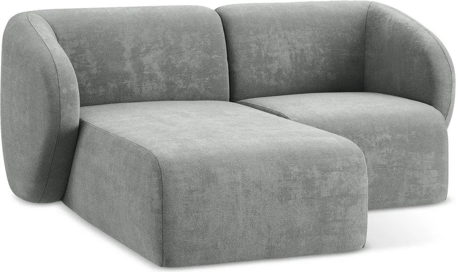 Szürke zsenília sarokkanapé (bal oldali-heverő résszel) Lani – Makamii