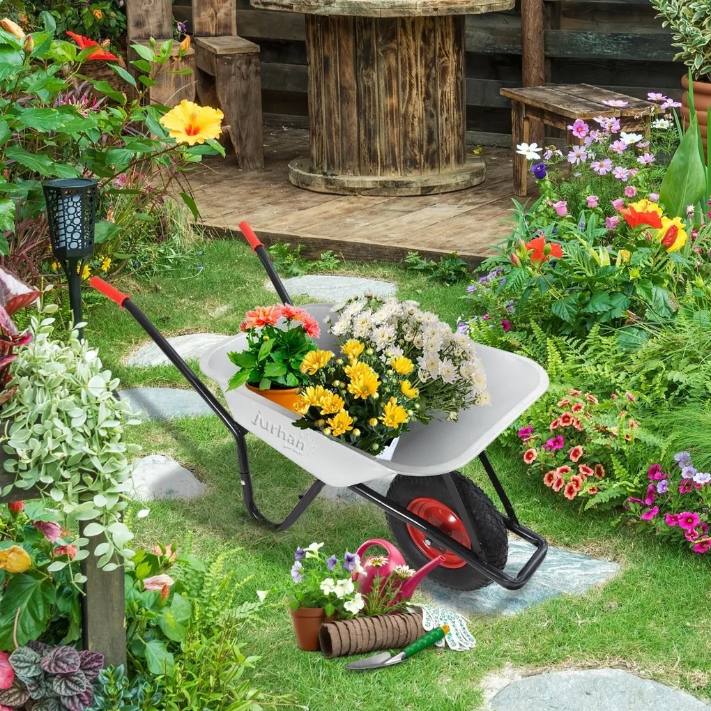 BARRY horganyzott talicska, max. kapacitás 100l/250kg, ezüst/fekete Gardebruk