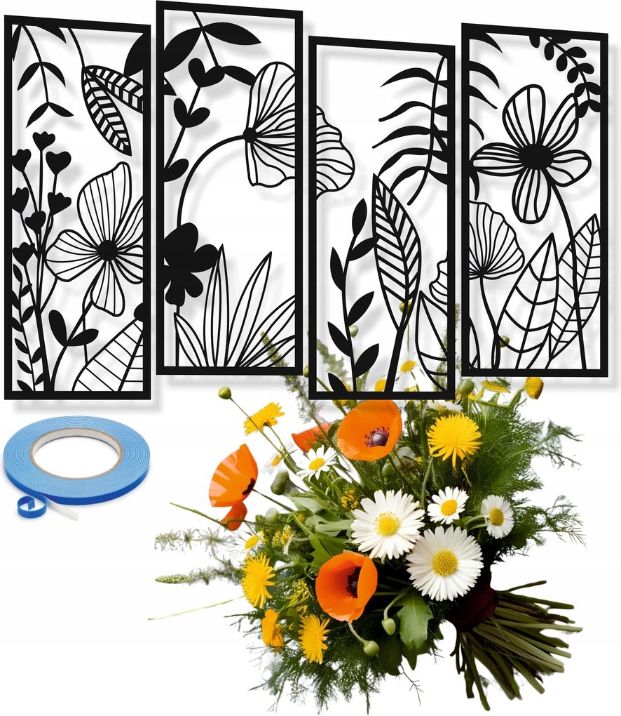 Áttört Kép L 40X70 Szett Virág Dekoráció Fali Dekoráció Panel