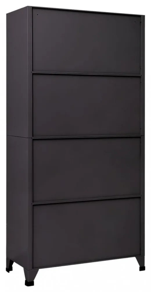 antracitszürke-fehér acél zárható szekrény 90 x 45 x 180 cm