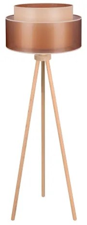 Duolla - Állólámpa WOOD BOHO 1xE27/15W/230V átm. 45 cm réz/barna/bézs