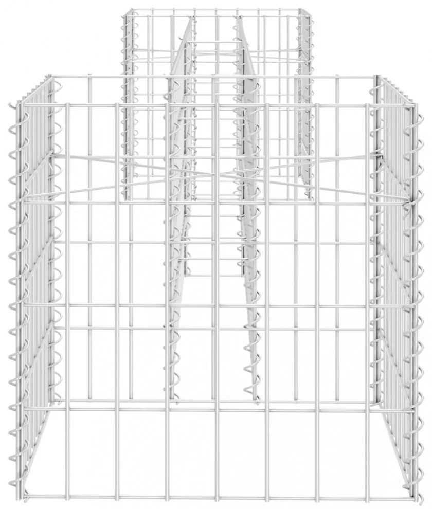 H alakú acéldrót virágtartó gabion 260 x 40 x 40 cm