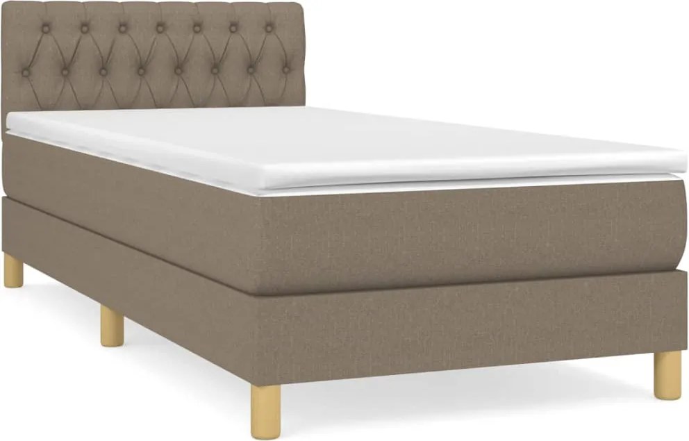vidaXL tópszínű szövet rugós ágy matraccal 100 x 200 cm