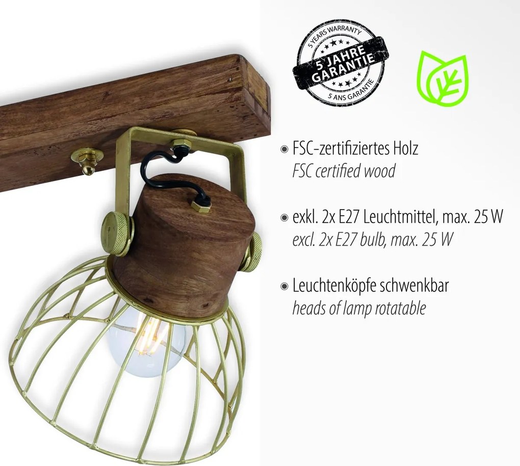 Paul Neuhaus vintage spot lámpa alami barna pln11487-60