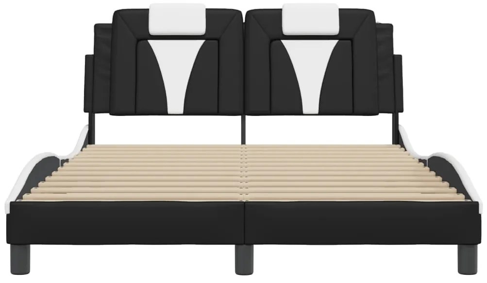 fekete és fehér ágykeret Viana LED-ekkel matrac nélkül 140 x 190 cm