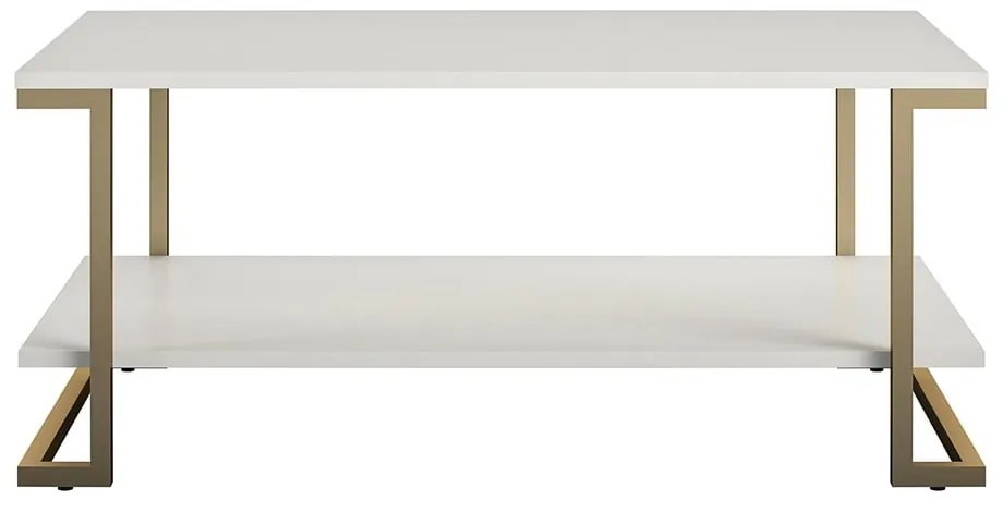 Camila fehér-aranyszínű dohányzóasztal, 106 x 45 cm - CosmoLiving by Cosmopolitan