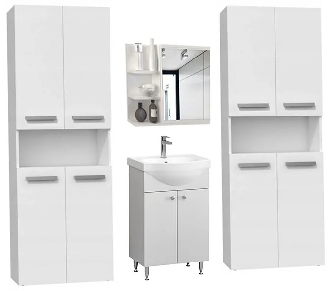 Adino Lungo fürdőszoba bútor szett Gilda II New alsószekrénnyel, mosdóval, Adino tükrös szekrénnyel