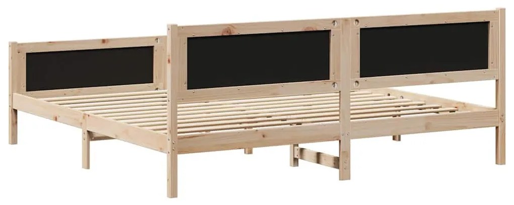 Ágykeret Barna és világosszürke 200 x 200 cm Tömör fenyőfa