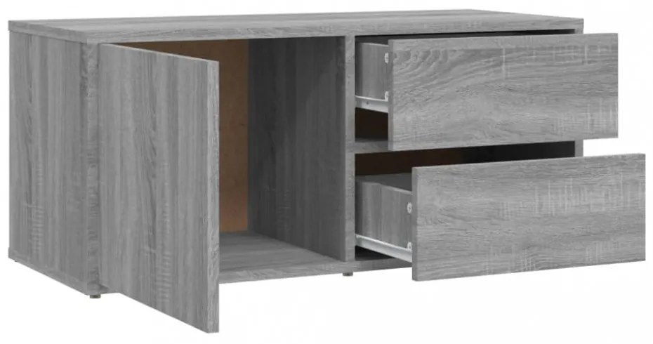szürke sonoma színű szerelt fa TV-szekrény 80 x 34 x 36 cm