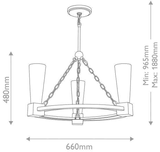 Elstead KRISTY3-DG-OPAL - KRISTY rúdon függő csillár 3xE27/40W/230V, rézszínű