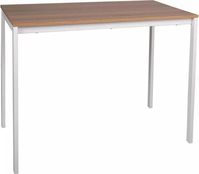 AKCIÓ Fehér étkezőasztal RAMOD 100x60 cm, tölgy dekoráció II. minőség