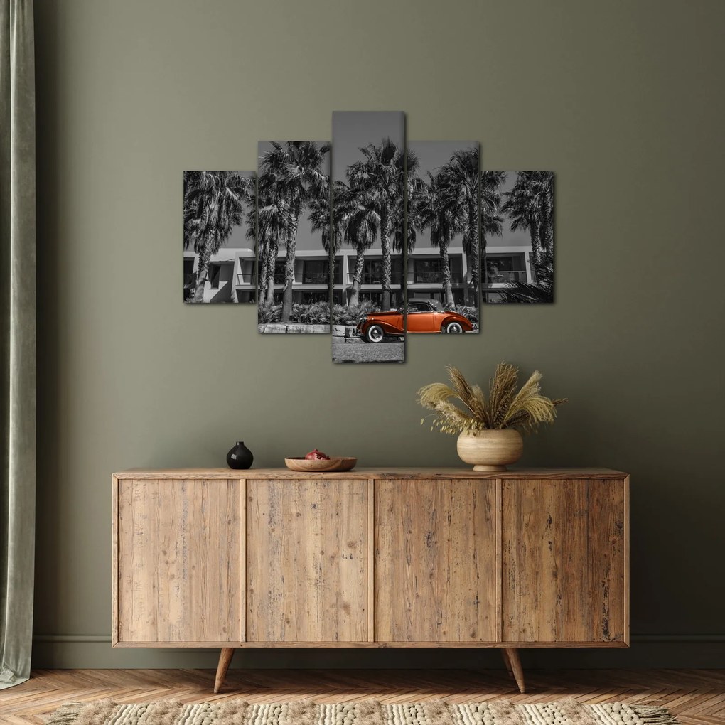 Kép - retro piros autó (150x105 cm)