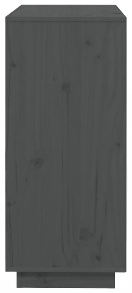 szürke tömör fenyőfa tálalószekrény 74x35x80 cm