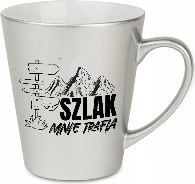 Bögre Latte Gyöngyház Ezüst Hegyimádóknak Úton Található Minta MIx