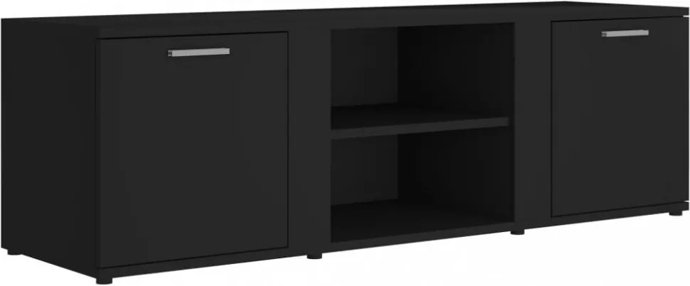 fekete szerelt fa TV-szekrény 120 x 34 x 37 cm