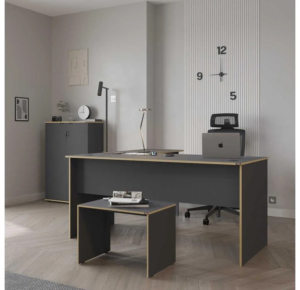 Sarok PC asztal Raven (antracit + tölgy) . 1109410