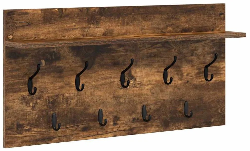Fali Kabáthorog polcokkal Füstölt tölgy 80 x 40 x 12 cm Faanyag